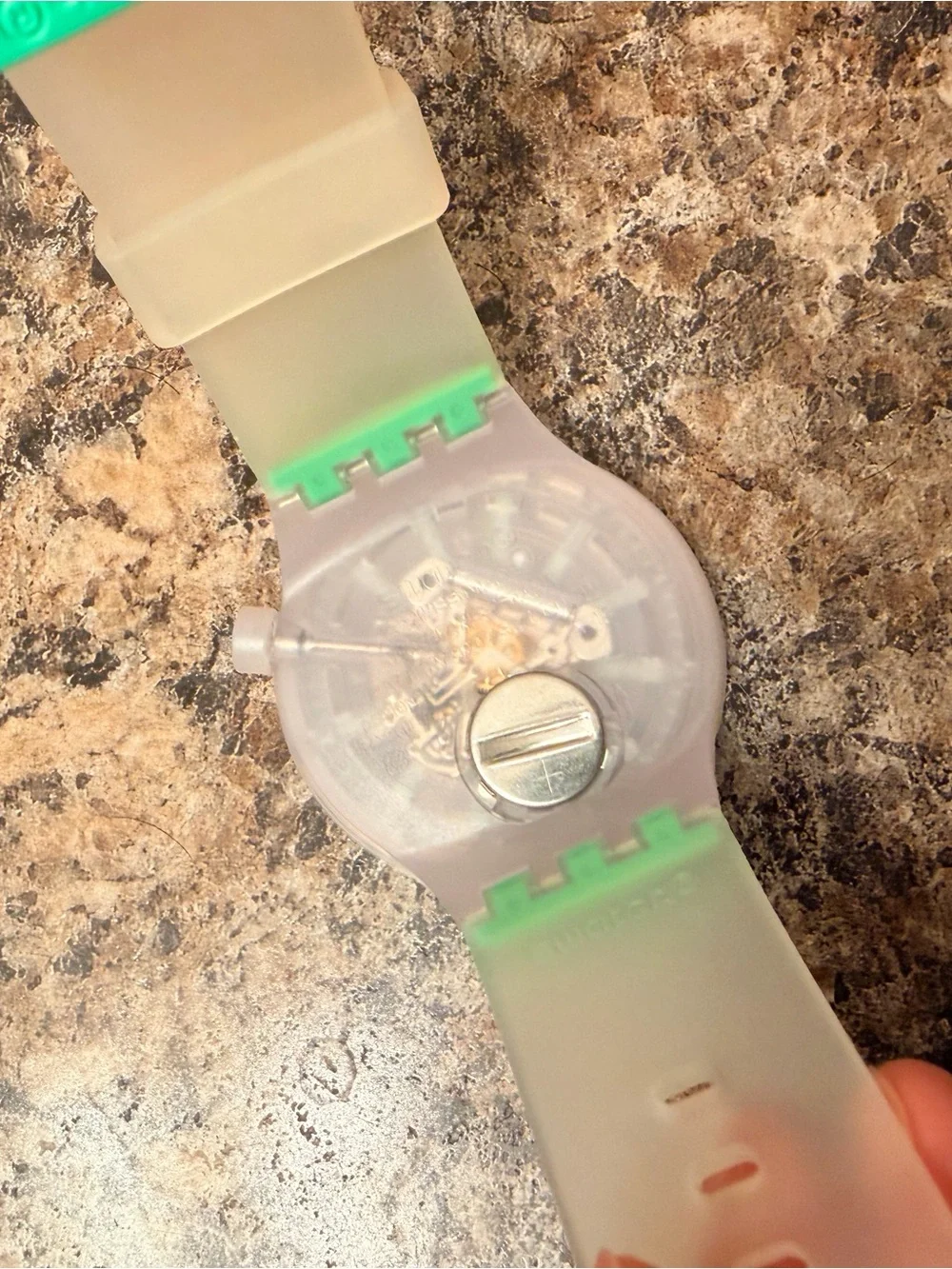 Swatch transparent wristwatch